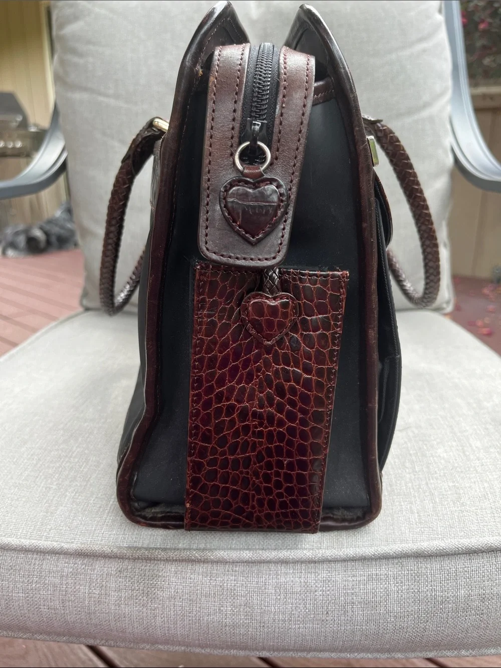 BRIGHTON Embossed Leather Attaché/Laptop Bag